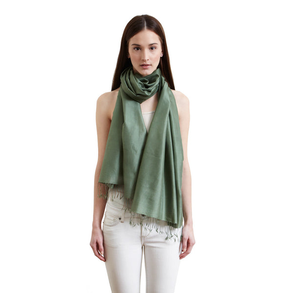 Sage Green Silk Scarf - Afghanistan